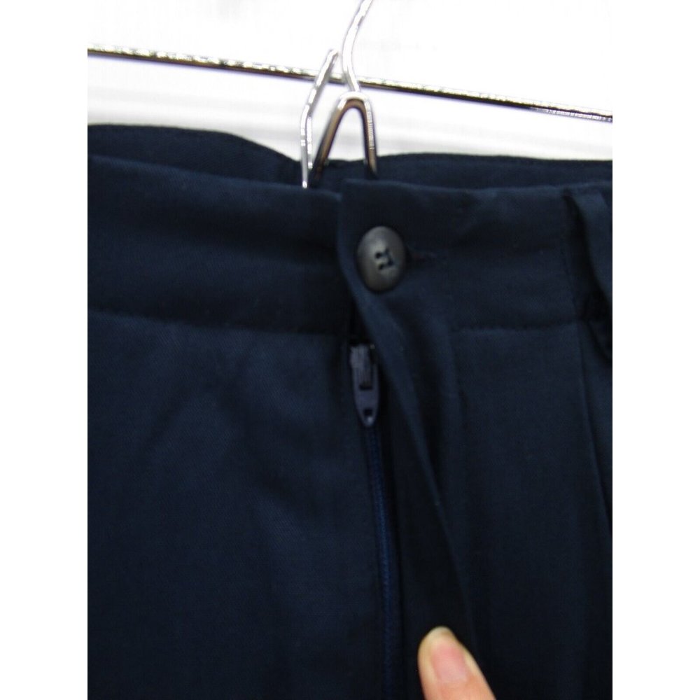 VINTAGE LL Bean Pants 12 High Rise Pleated 80s 90s Rayon Navy USA NEW - Picture 2 of 10